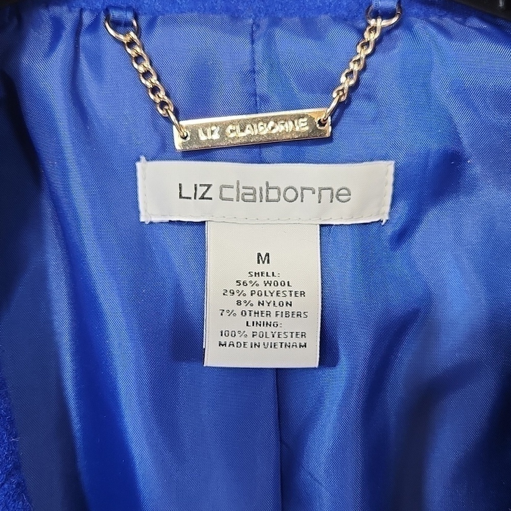 Liz Claiborne Women's Size Medium Blue Wool Blend Side Pockets Lined Jacket NWT - Picture 14 of 15